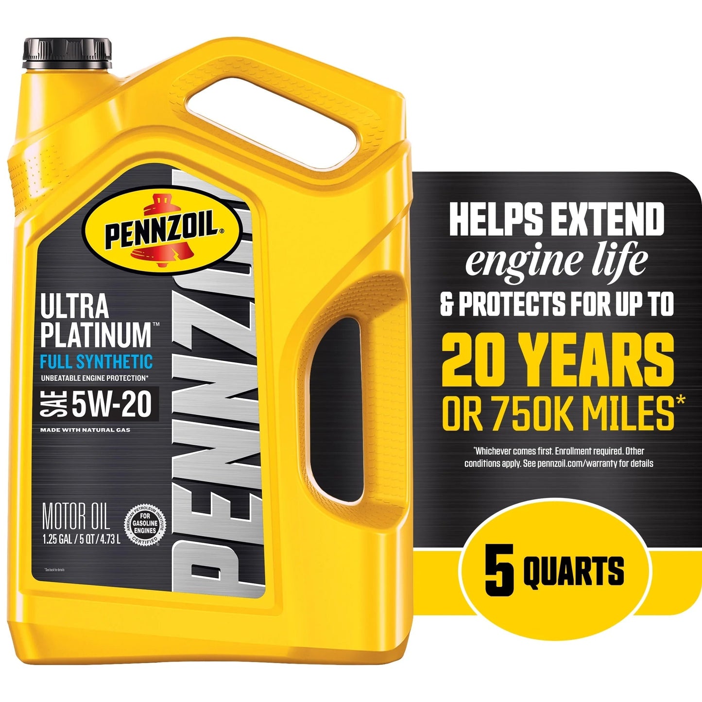 Ultra Platinum Full Synthetic 5W-20 Motor Oil, 5 Quart