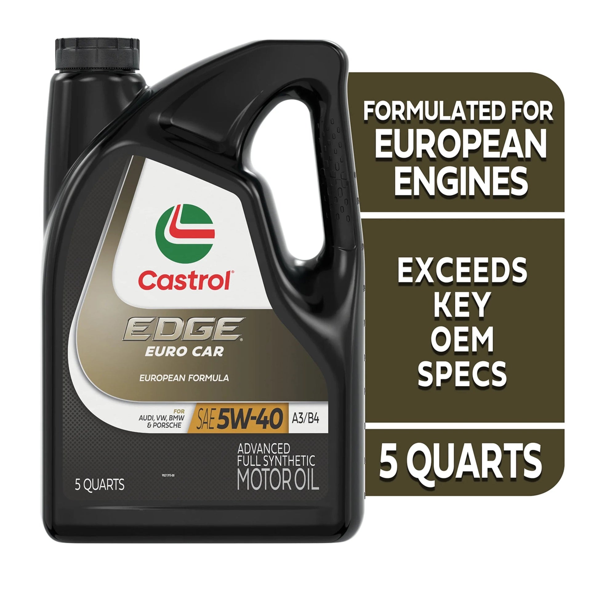 EDGE Euro 5W-40 A3/B4 Advanced Full Synthetic Motor Oil, 5 Quarts