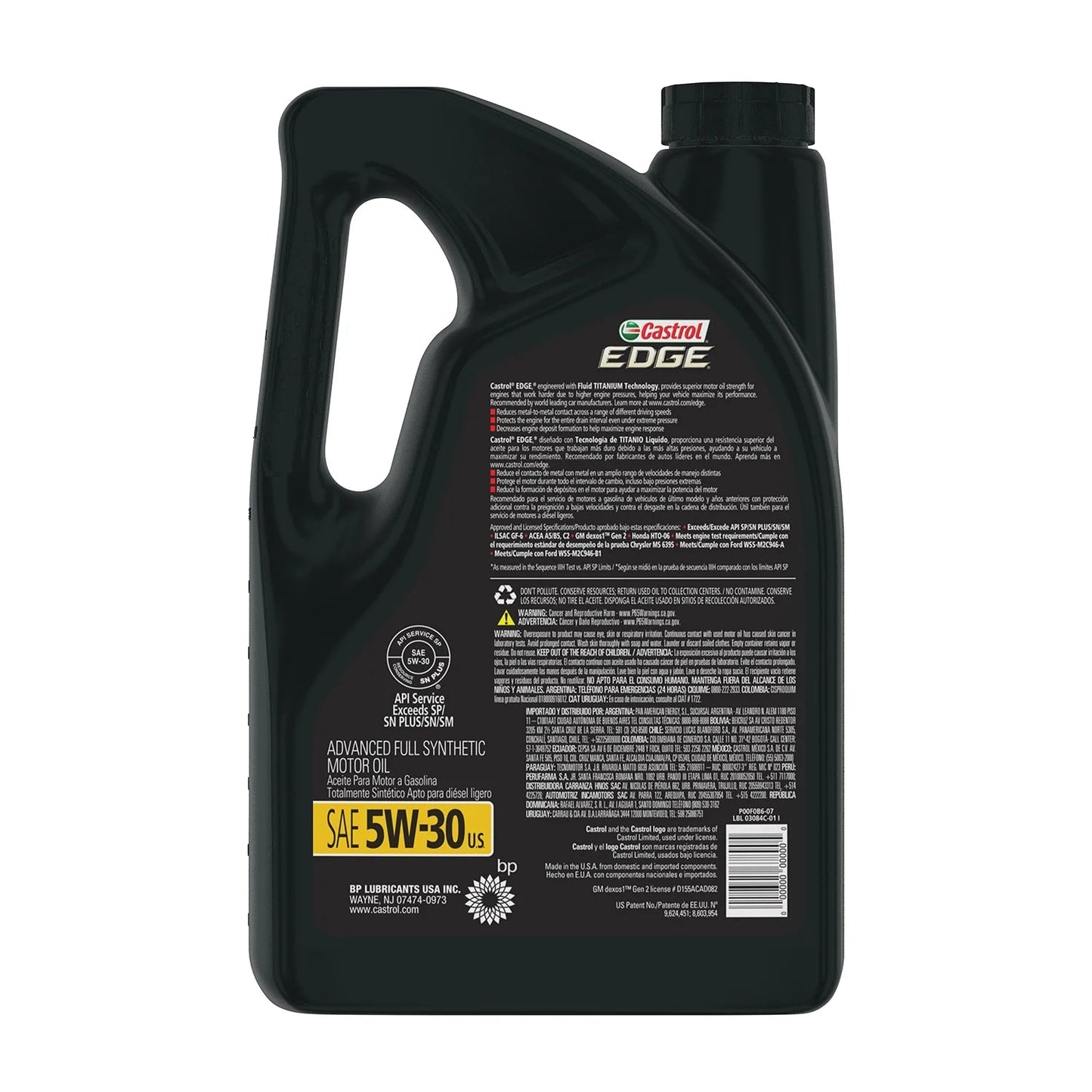 Edge 5W-30 Advanced Full Synthetic Motor Oil, 5 Quarts, Case of 3