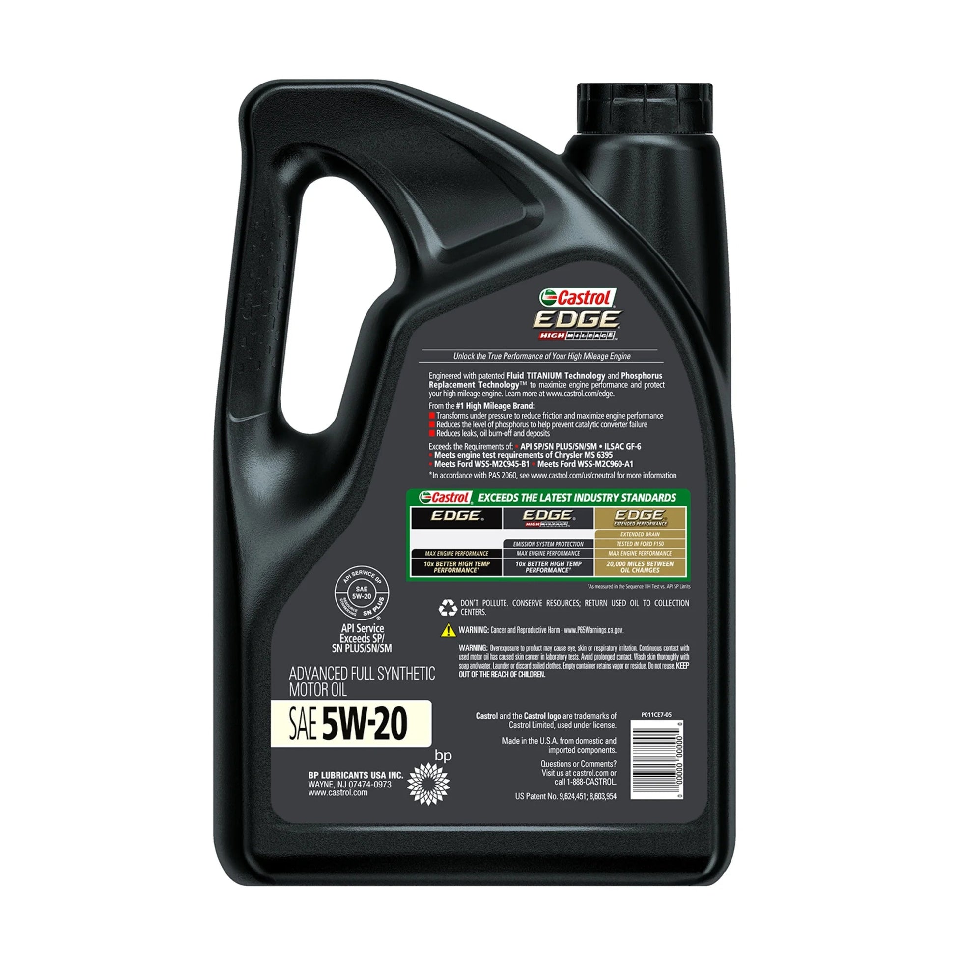 EDGE High Mileage 5W-20 Advanced Full Synthetic Motor Oil, 5 Quarts