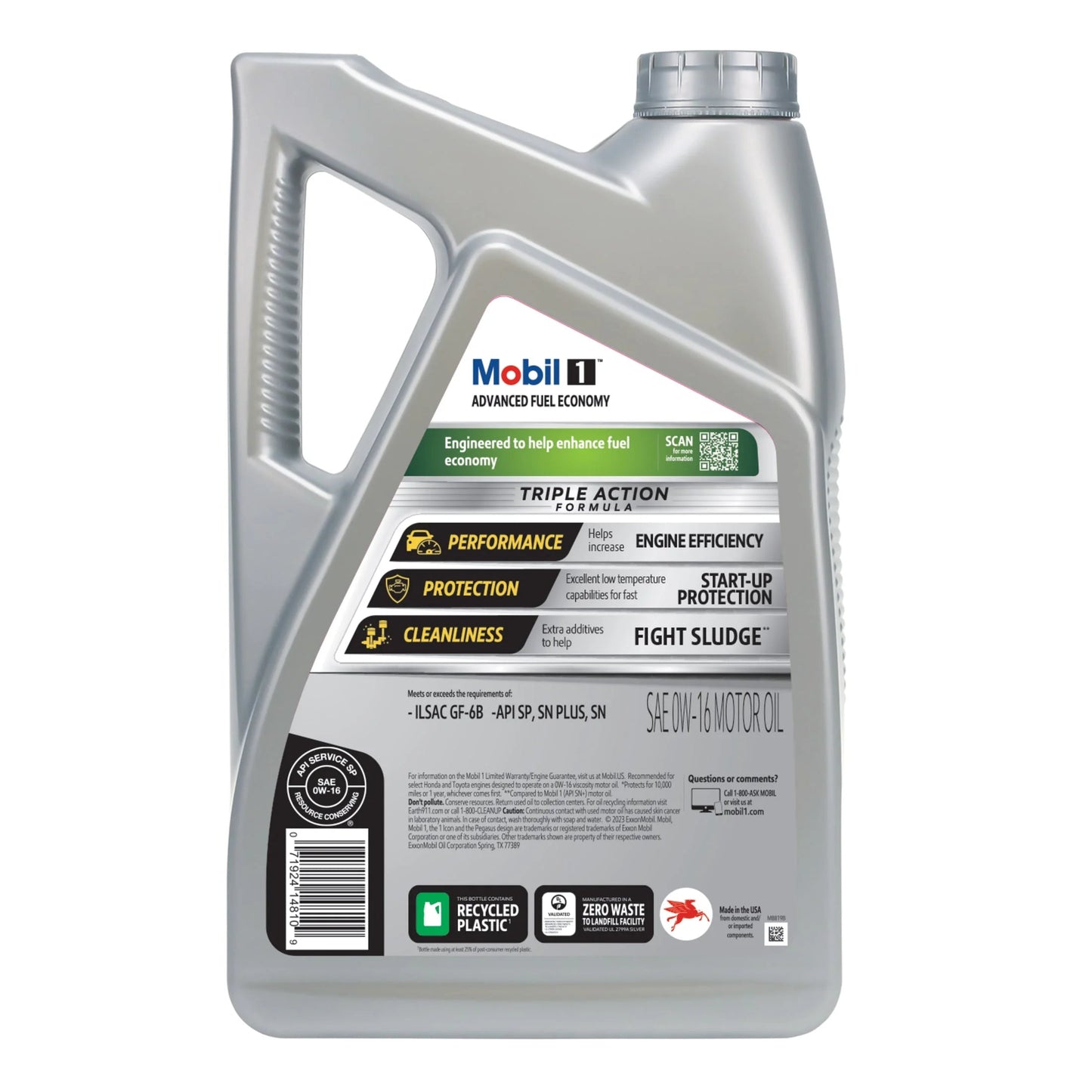 Advanced Fuel Economy Full Synthetic Motor Oil 0W-16, 5 Quart