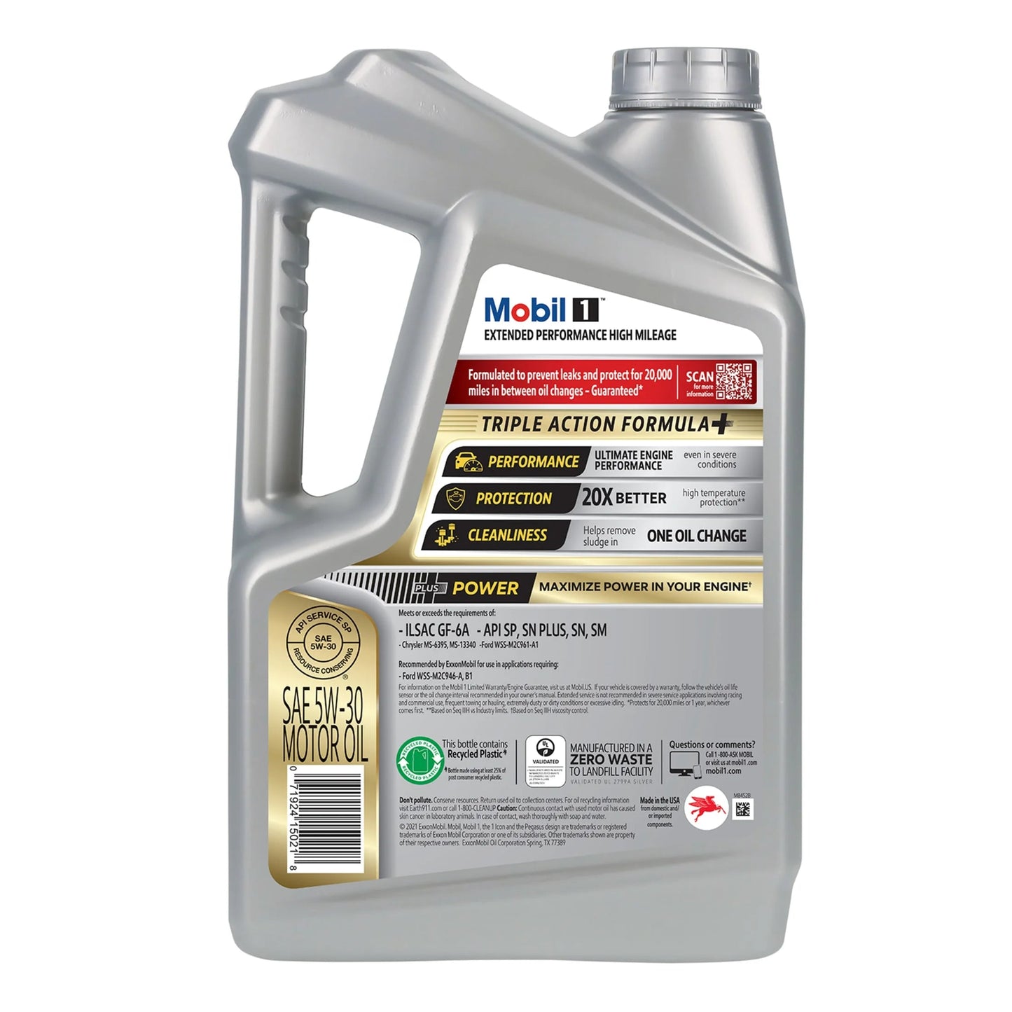 Extended Performance High Mileage Full Synthetic Motor Oil 5W-30, 5 Quart (3 Pack)