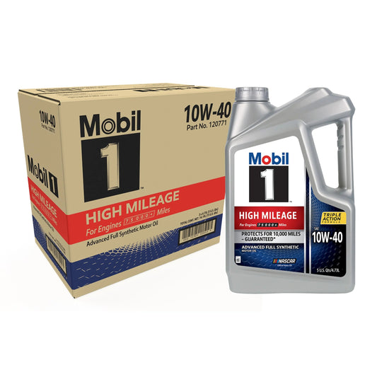 High Mileage Full Synthetic Motor Oil 10W-40, 5 Quart (Pack of 3)