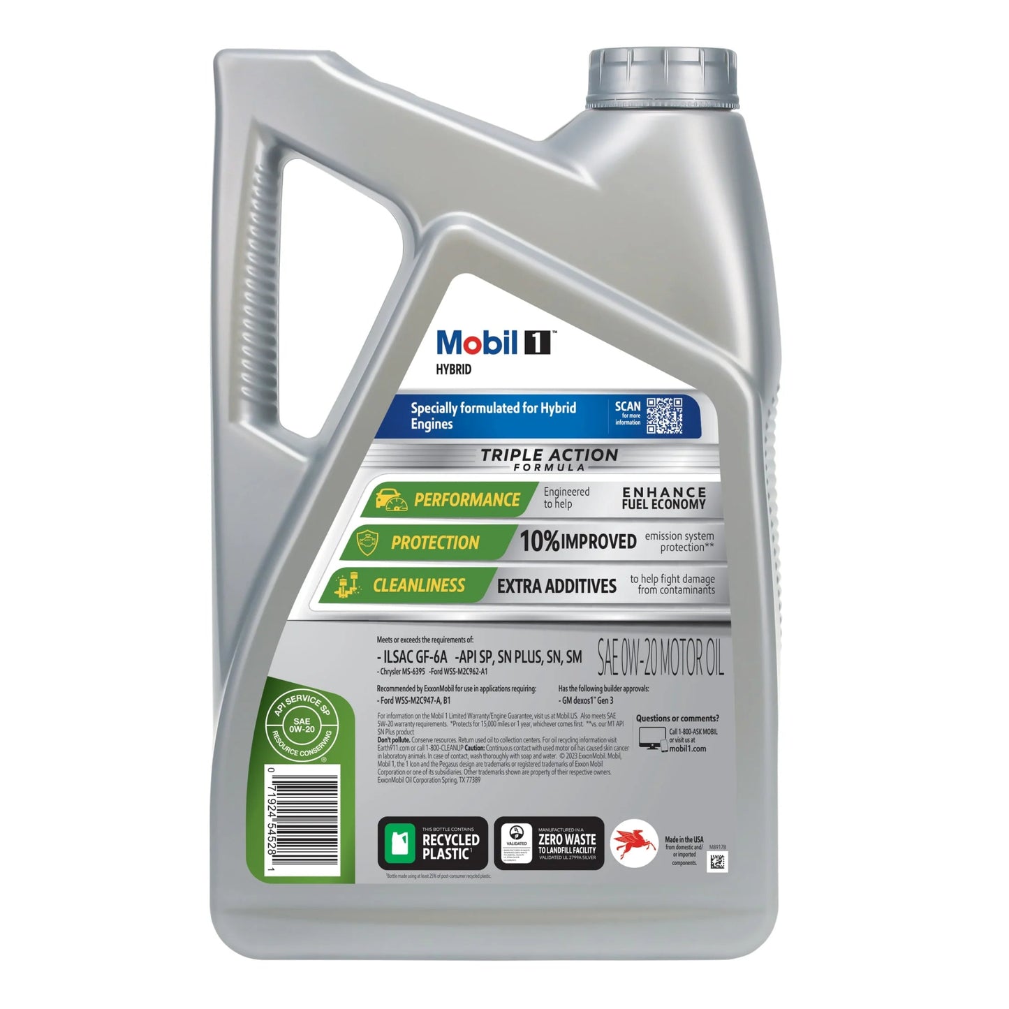 Hybrid 0W-20, Advanced Full Synthetic Motor Oil, 5 Quart