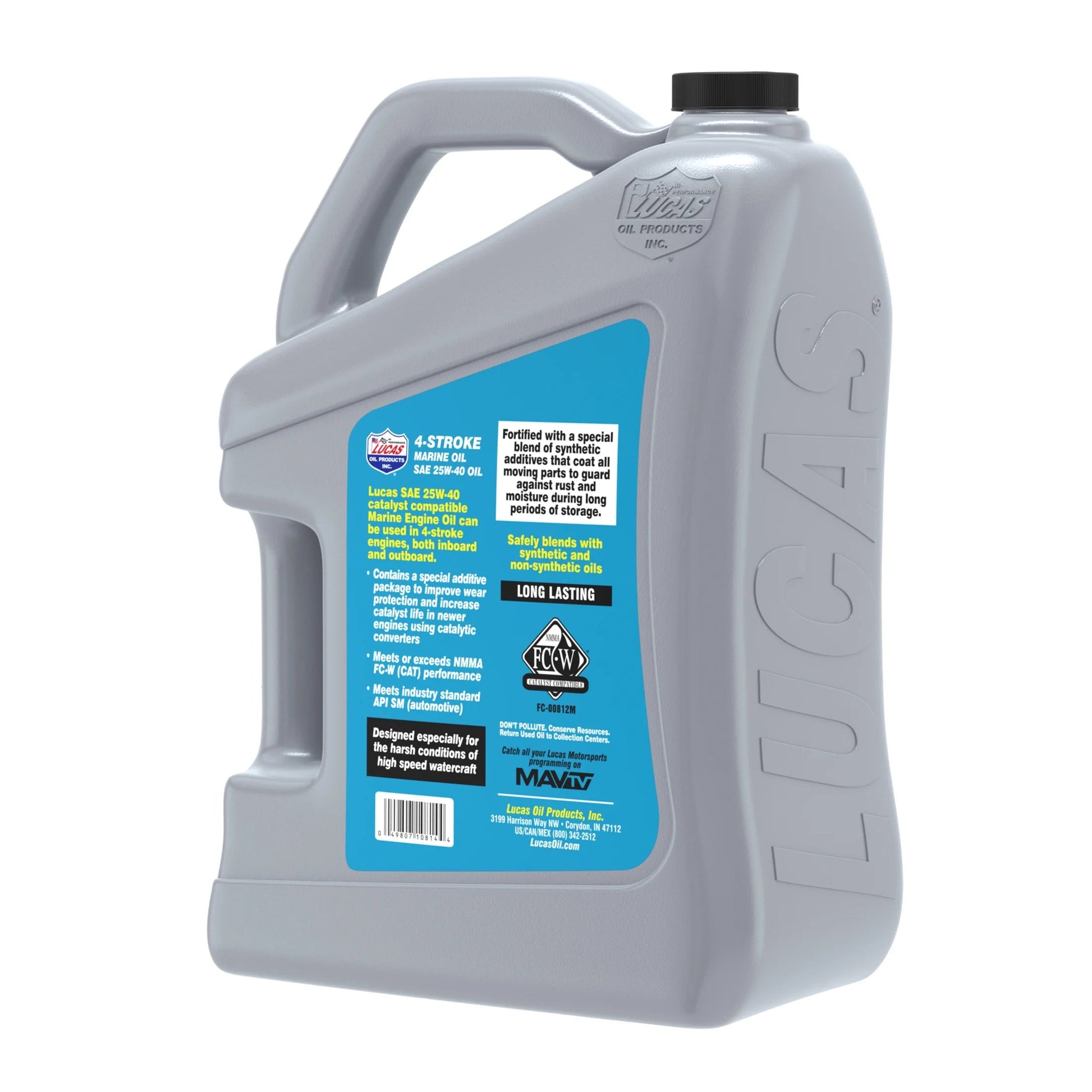 Lucas 4-Stroke Marine SAE25W40 Engine Oil 5Quart Weight 9.60 Pounds Boats & Watercraft