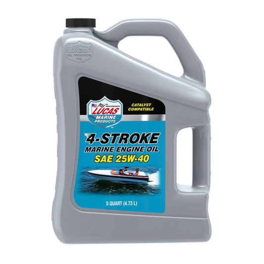 Lucas 4-Stroke Marine SAE25W40 Engine Oil 5Quart Weight 9.60 Pounds Boats & Watercraft