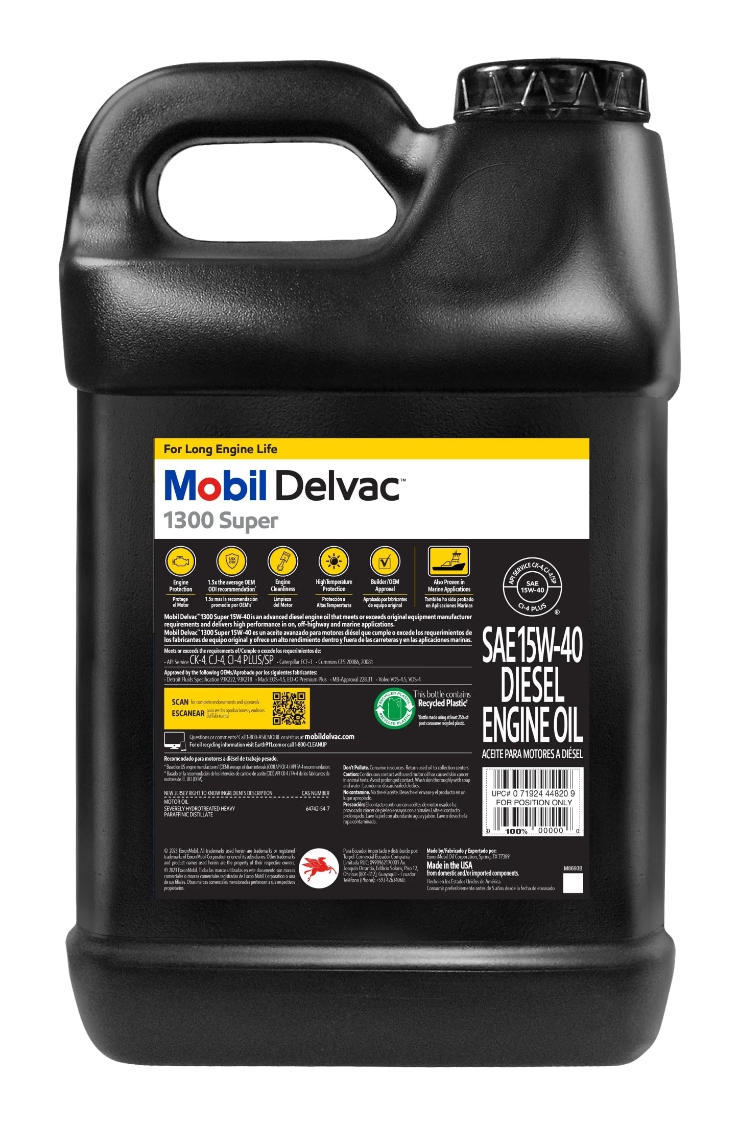 1300 Super Heavy Duty Premium Synthetic Blend Diesel Engine Oil 15W-40, 2.5 Gallon