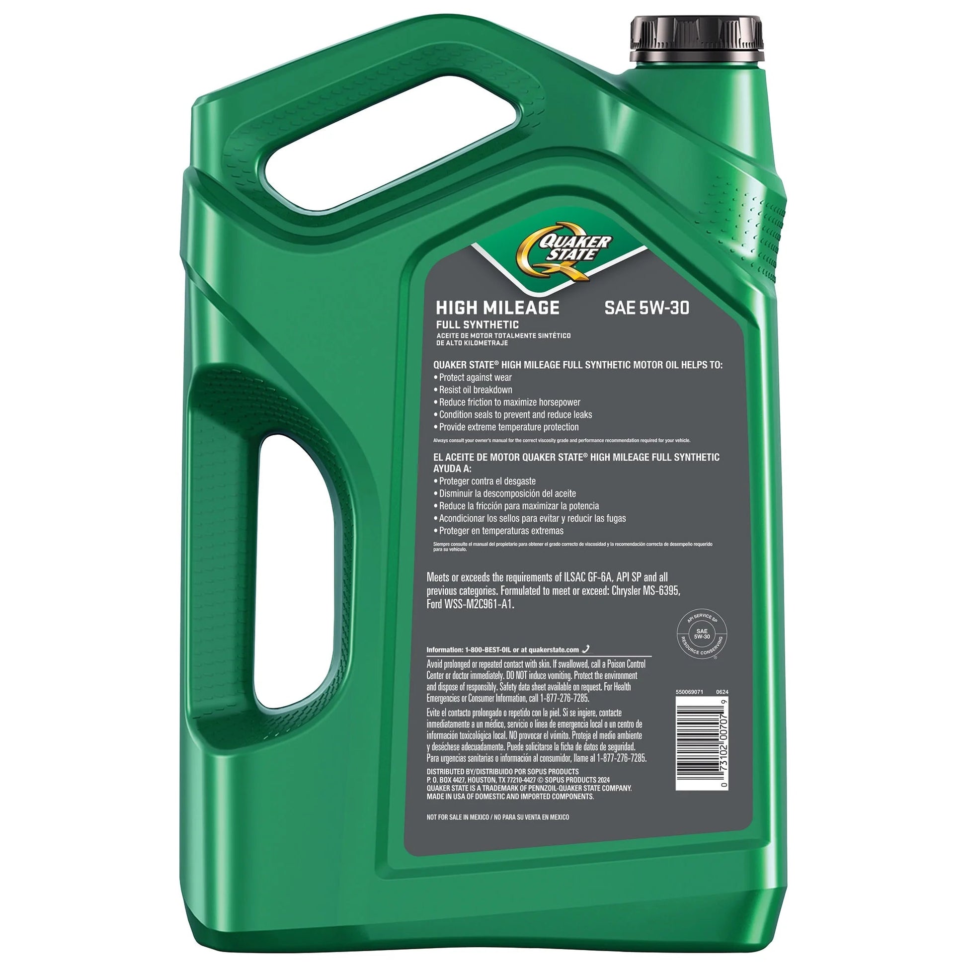 Full Synthetic High Mileage 5W-30 Motor Oil, 5 Quart