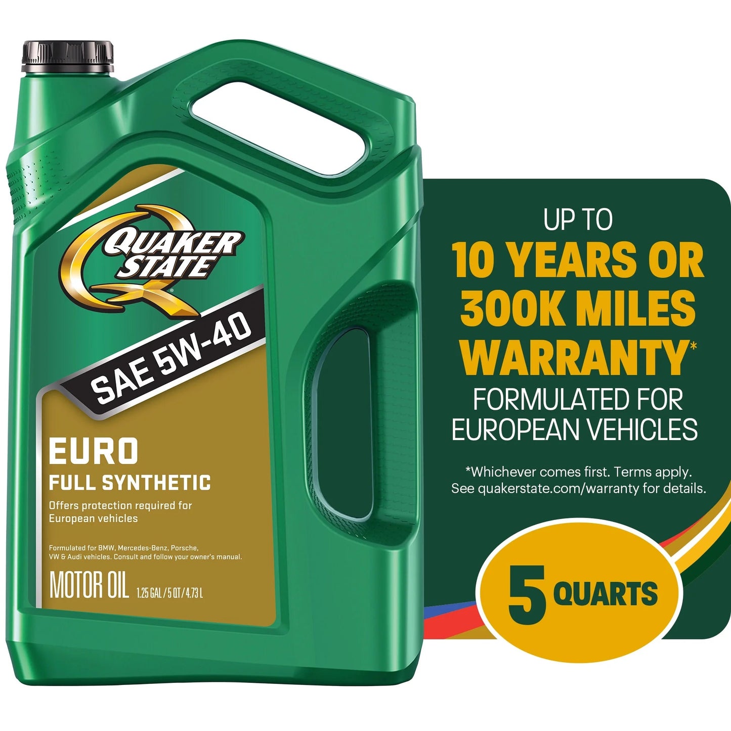 Euro Full Synthetic 5W-40 Motor Oil, 5 Quart